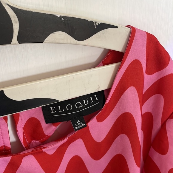 Eloquii | Retro Abstract Wavy Striped Dot Dress 16 - Picture 2 of 3